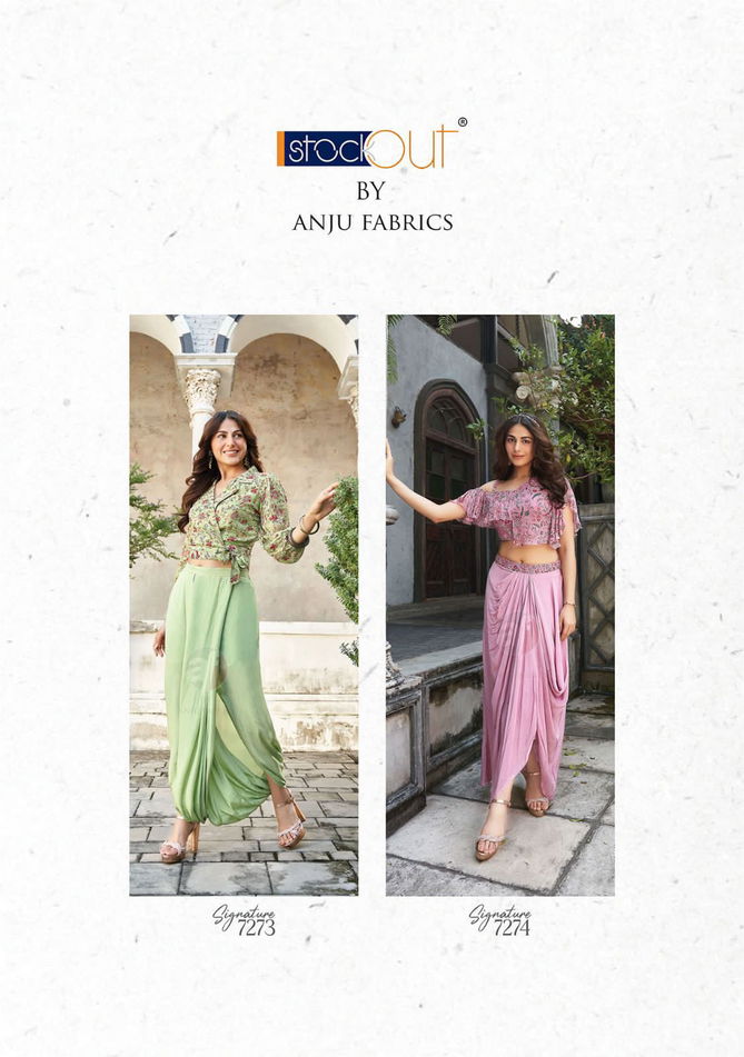 Drape Style Outfit Party Wear Readymade Suits Catalog